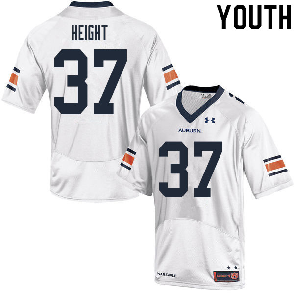 Youth #37 Romello Height Auburn Tigers College Football Jerseys Sale-White - Click Image to Close